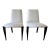 Contemporary Ebony and White Linen Dining Chairs For Sale