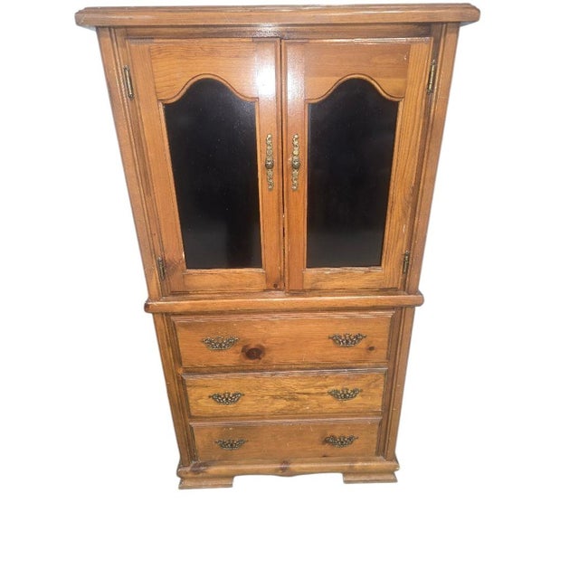 Pine Chest/Armoire and Nightstand - Set of 2 For Sale - Image 4 of 8