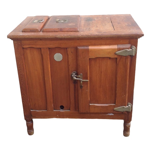 Vintage Icebox Cabinet in Pine, 1940s For Sale