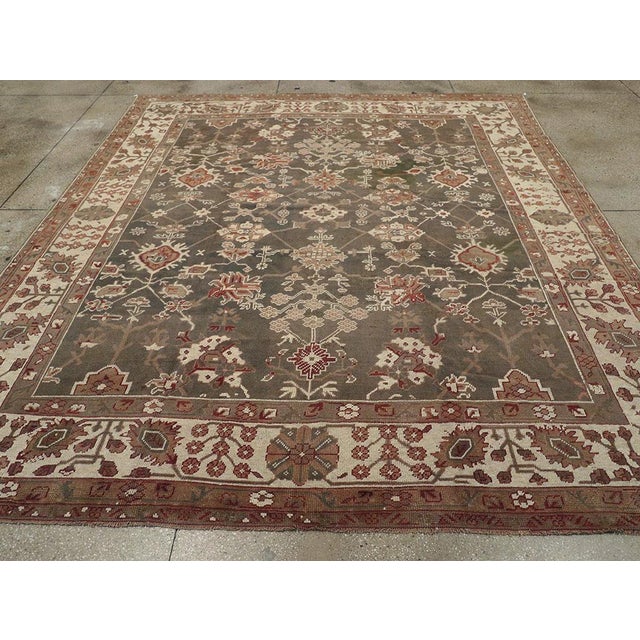 Galerie Shabab Collection Early 20th Century Turkish Oushak Room Size Carpet For Sale - Image 4 of 10