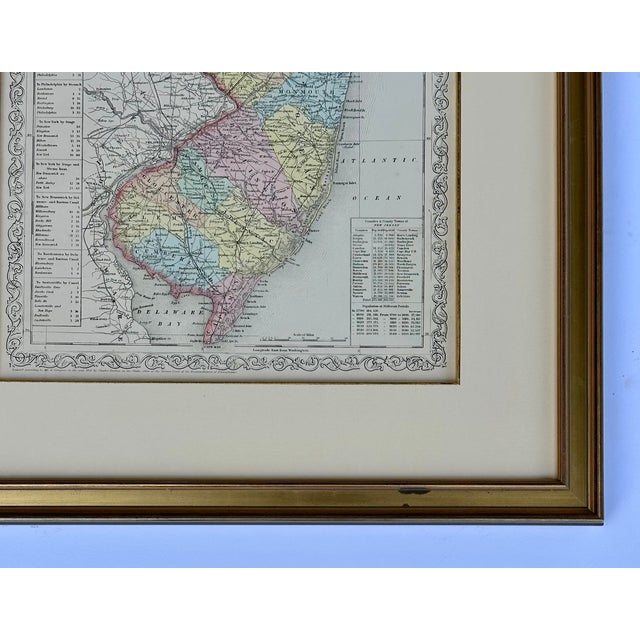 Mid 19th Century Map of New Jersey by Charles Desilver, 1859 (Framed) For Sale - Image 5 of 5