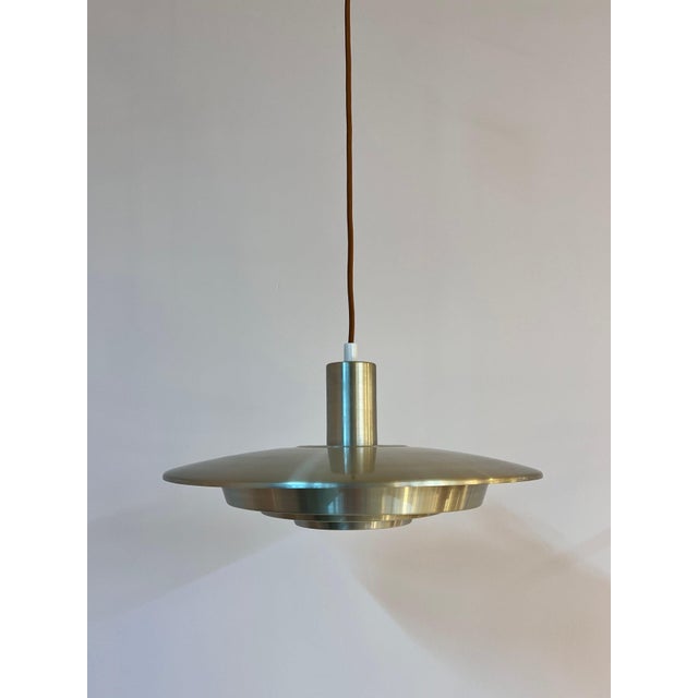 Silver Louvered Lamp by Erik Jensen for Teknika For Sale - Image 3 of 11