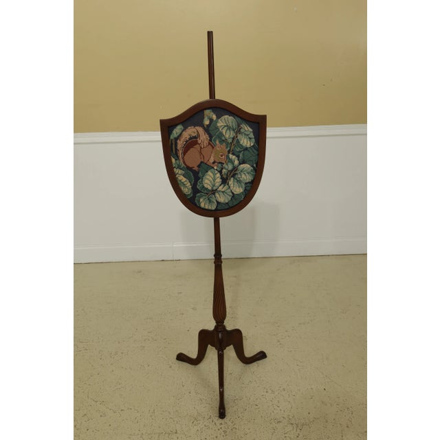 Wood Vintage Needlepoint Mahogany Adjustable Firescreen For Sale - Image 7 of 7