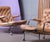 Pair of easy chairs model "Karin by Bruno Mathsson. Original leather cushions. Provenance: Polar Music Studio, Stockholm,...