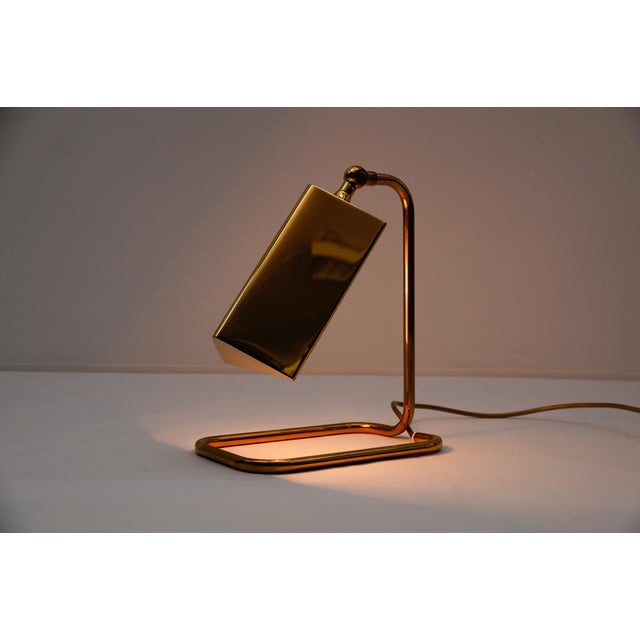 Metal Mid-Century Modern Adjustable Brass Table Lamp by Florian Schulz, Germany, 1960s For Sale - Image 7 of 14