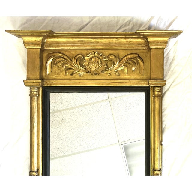 Traditional Early 20th Century Italian Wood Pier Mirror With Sunflower Detail For Sale - Image 3 of 13