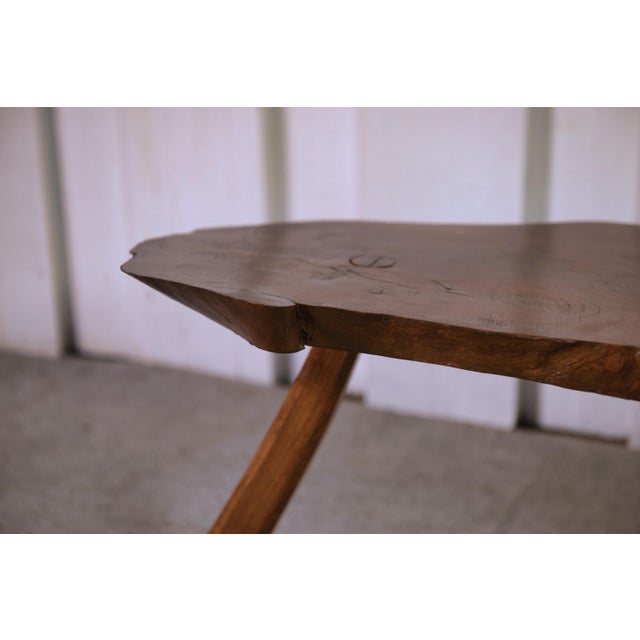 1960s Vintage Brutalist Oak Stool, 1960s For Sale - Image 5 of 10