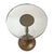 Sophisticated side table featuring a substantial thick glass top paired with a sculptural cast aluminum pedestal base...
