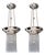 Vintage Nickel-Plated Ceiling Lamps with Glass Sticks, 1920, Set of 2 For Sale