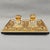 Victorian-Era Inkwell with Boulle Inlays in Ebonized Wood and Brass, Set of 8, in Very Good conditions. Designed before 1890