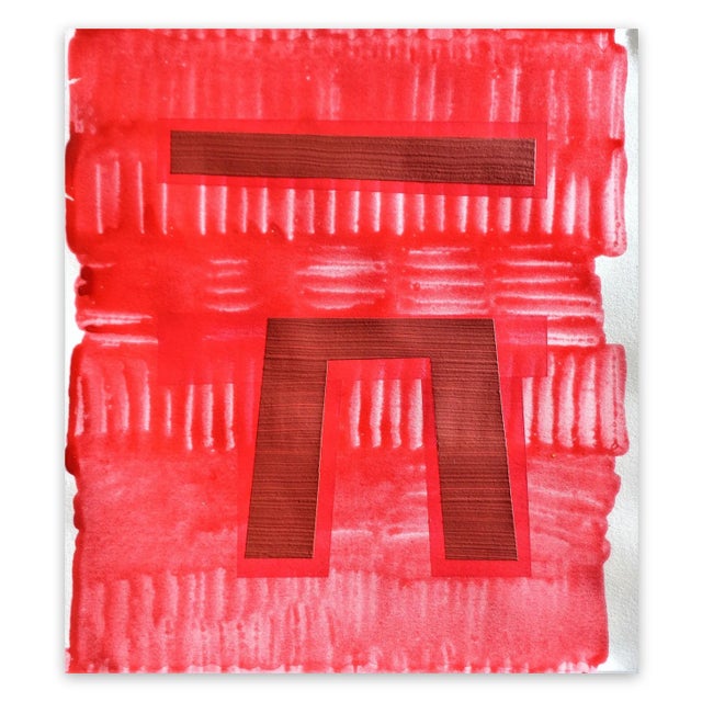 Contemporary Abstract Mixed Media on Paper Painting "Liminal Icon (Monument I)" by Michael Barringer For Sale - Image 4 of 4