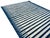 Textile Handwoven Cotton Area Flat Weave Rug Vegetable Dyed Indigo Blue and White Striped Dhurrie - 5'x7' For Sale - Image 7 of 10
