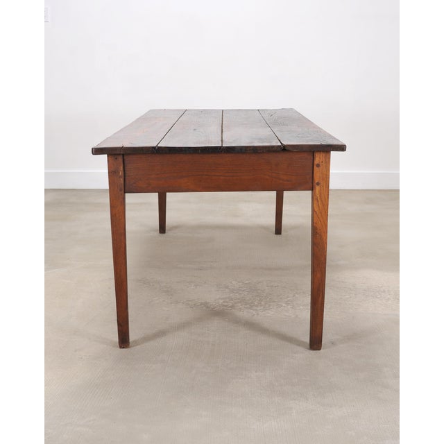 19th Century Country French Provincial Chestnut Farmhouse Table For Sale In Sacramento - Image 6 of 18