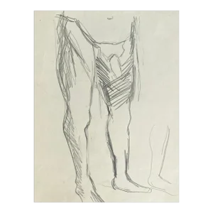1970s Larry Connatser Male Nude Drawing