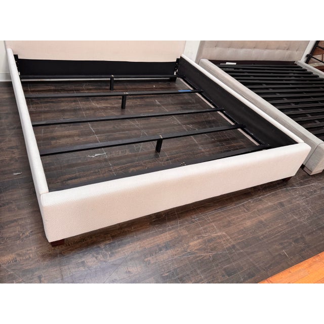 Textile Eastern King Size Pottery Barn Raleigh Bed Frame For Sale - Image 7 of 12