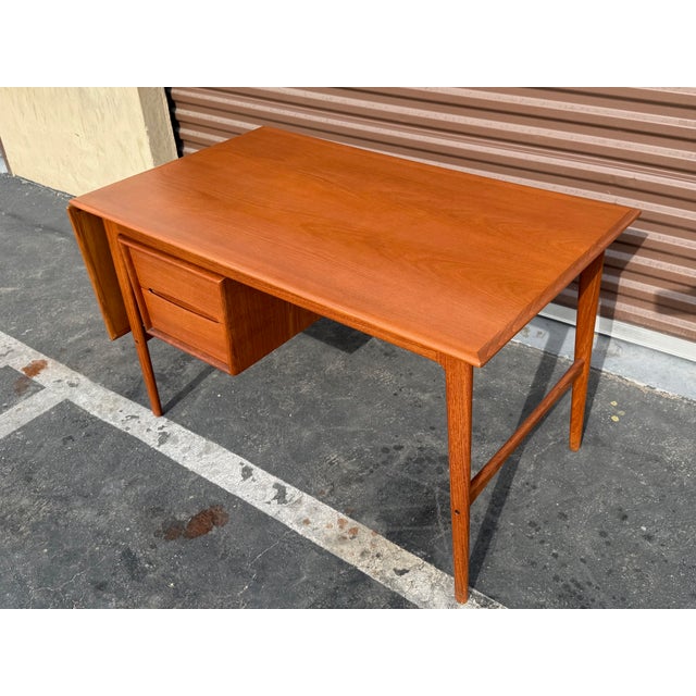 Vintage Mid Century Danish Modern Teak Desk From Elsteds For Sale - Image 4 of 7