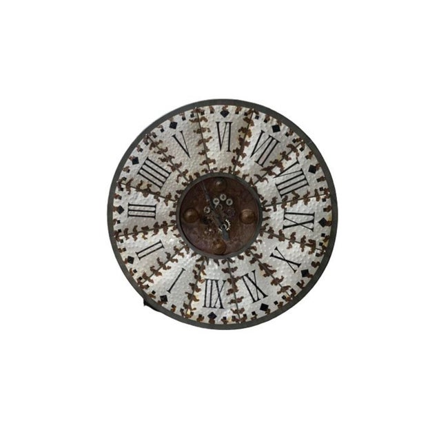 Luna Bella Enameled Roman Numeral Wall Clock For Sale - Image 9 of 9