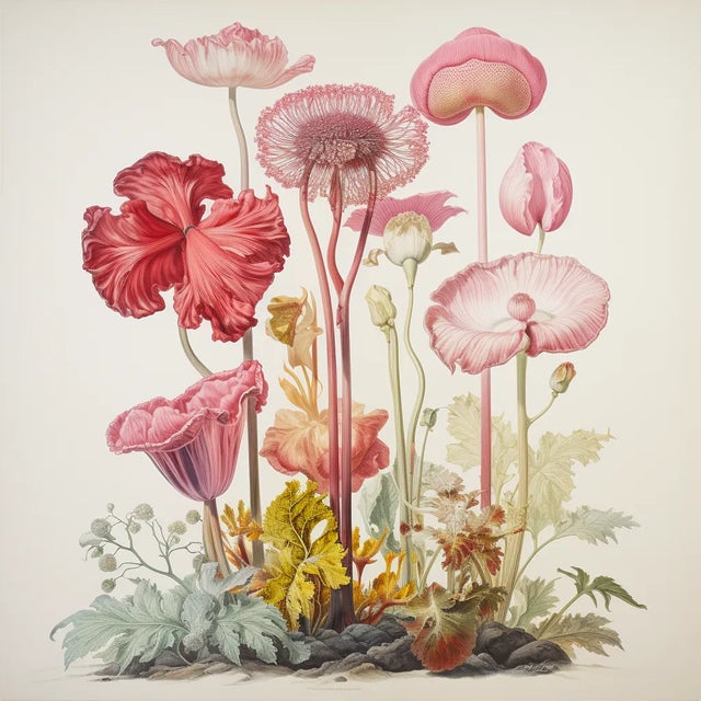 Antique Botanical Garden Study – Fine Art Print This impressive natural history print reproduces an antique botanical...