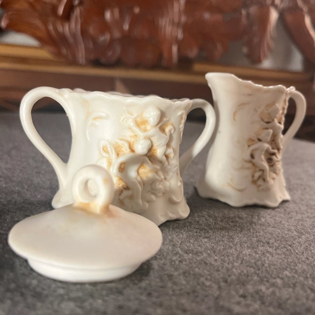 Lefton Vintage Lefton Petite Sugar & Creamer Cherub Motif- 2 Pieces For Sale - Image 4 of 11