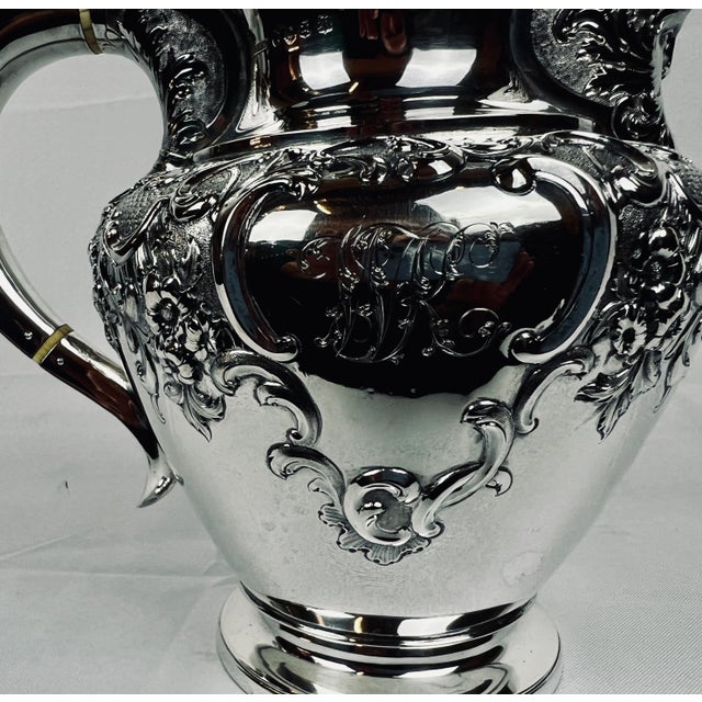 Repoussé Coffee Pot Made in Edinburgh, Scotland by James & William Marshall-1843 For Sale - Image 9 of 11
