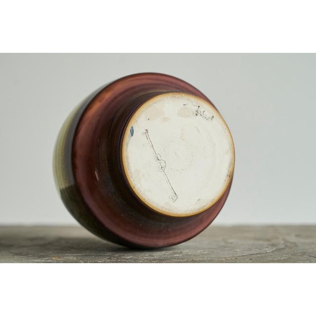 Blue Luster Glazed Studio Pottery Object by Joke Stroes, 1970s For Sale - Image 8 of 9