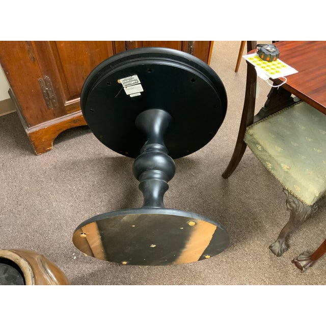 Black 20th Century Ethan Allen Round Side Table For Sale - Image 8 of 9