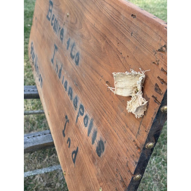 American 1930s Vintage & Unique Wooden Railroad Crate/Side For Sale - Image 3 of 15