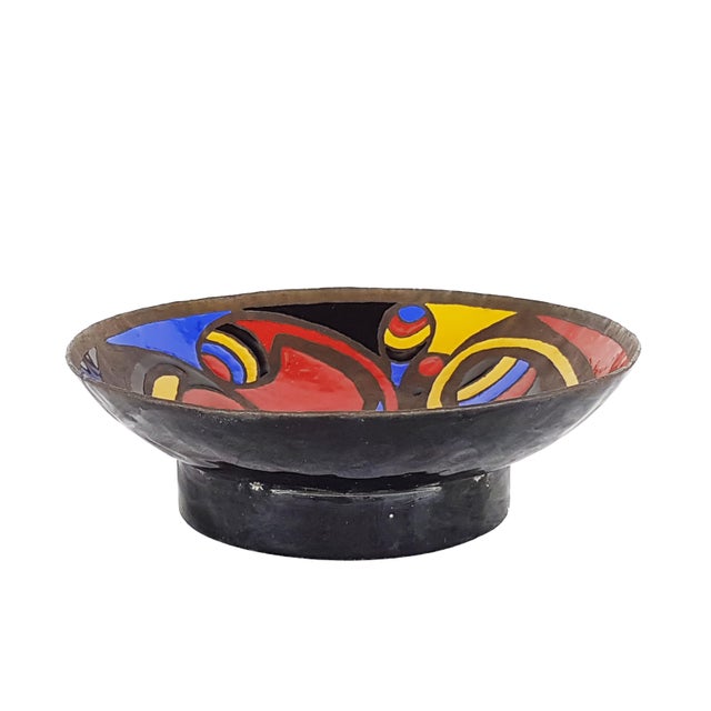 Multi-Colored Enameled Bronze Bowl by Mario Marè, 1972 For Sale - Image 10 of 10