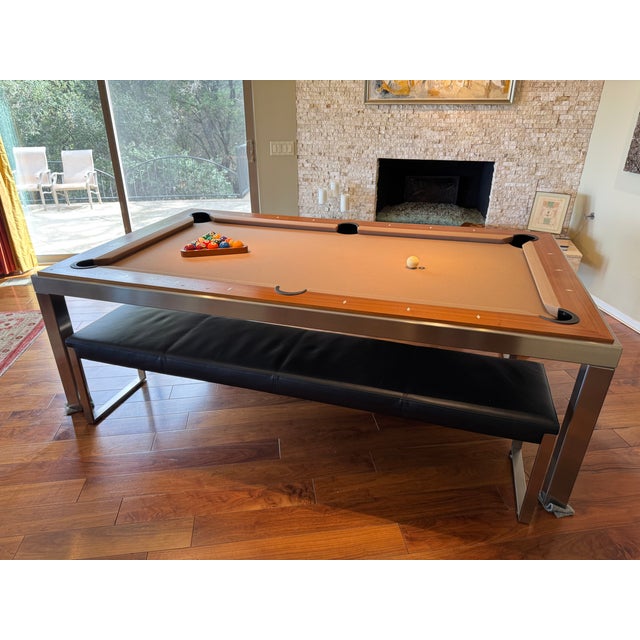 Contemporary Fusion Billiard/Dinning/Conference Table by Aramith, Belgium - Set of 8 For Sale - Image 3 of 12