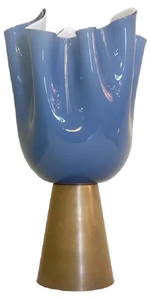 Milky-Blue Murano Style Glass Table Lamp by Simong