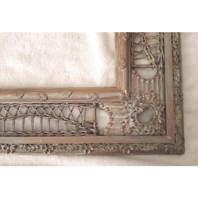 Early 20th Century American Gesso and Wood/Wicker Gold Leaf Ornate Picture Frame, Heywood Wakefield/Paul Frankl Style For Sale In Los Angeles - Image 6 of 11