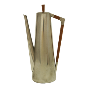 Royal Holland Pewter and Teak Danish Coffee Pot 1960s Kmd Tiel Daalderop