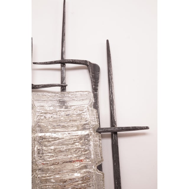 Vintage Brutalist Wrought Iron Wall Lamp, 1960s-1970s For Sale - Image 12 of 13