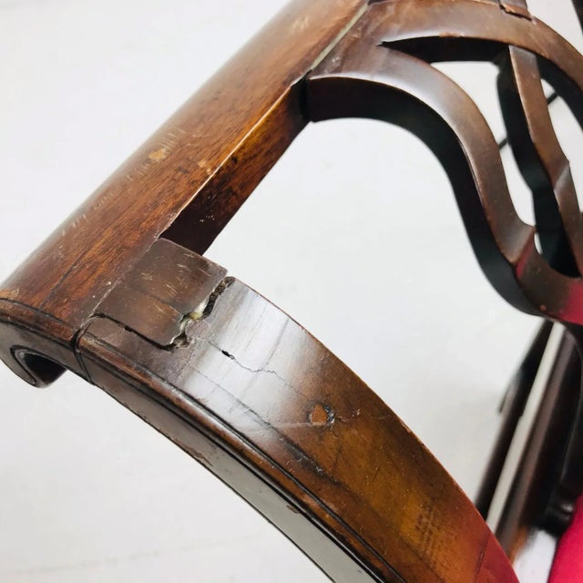 Beautiful, rare pair of 18th century carved mahogany Chippendale window seats / Benches. Some restoration is needed