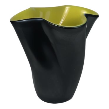 Yellow Bicolore Corolle Vase by Fernand Elchinger, 1950s For Sale