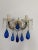 Royal Blue C 1920 Cobalt Mouth Blown Murano Drops Crystal Prisms Sconces One of a Kind For Sale - Image 8 of 11