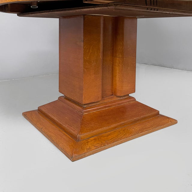 Art Deco Italian Wood and Beige Parchment Dining Table, 1930s For Sale - Image 12 of 18