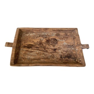 Oversized Rustic Wood Tray For Sale
