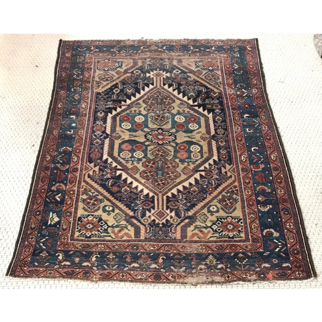 Antique Vintage Design Worn Out Tribal Rug - 3′10″ × 5′6″ For Sale - Image 13 of 13
