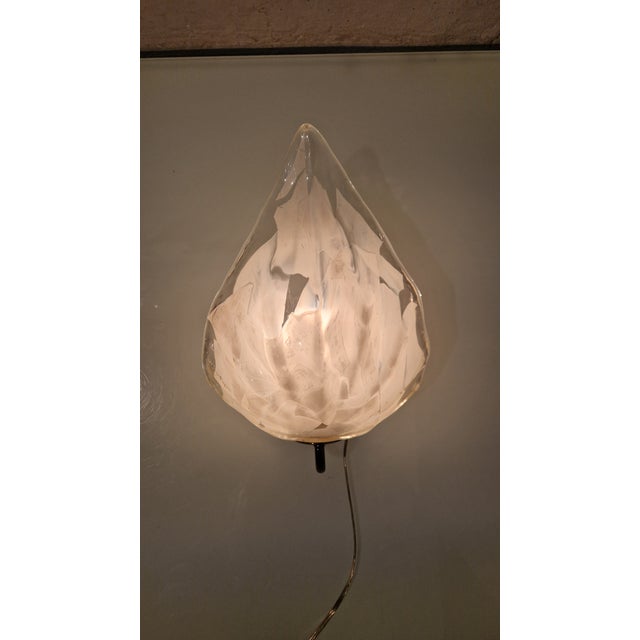 Leaf Wall Lamps in Transparent and White Murano Glass from La Murrina, 1980s, Set of 2 For Sale - Image 14 of 18