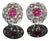 Certified Natural 1.6cts vs F Diamond Ruby 18k Solid Gold Geometric Disc Earrings, A Pair For Sale