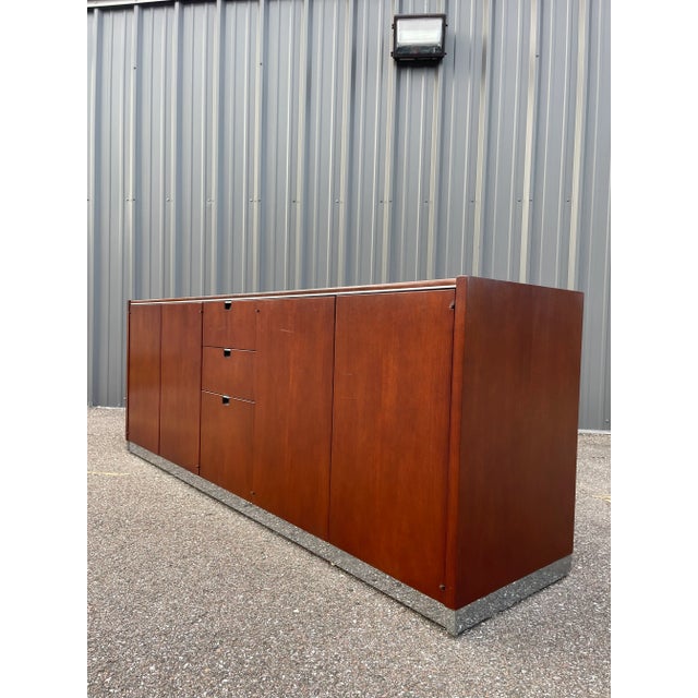 Mid Century Sunar Wood & Chrome Credenza For Sale - Image 4 of 13