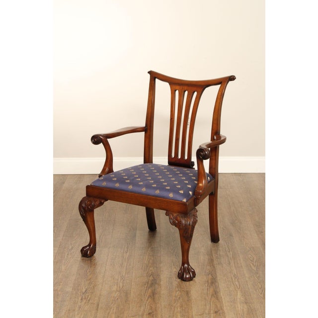 Brown Baker Furniture Georgian Style Pair of Mahogany Armchairs For Sale - Image 8 of 12