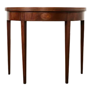 Neoclassical Style English Mahogany Demilune Fliptop Console