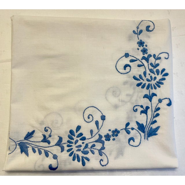 Vintage Hand Embroidered Bridge Tablecloth Chairish