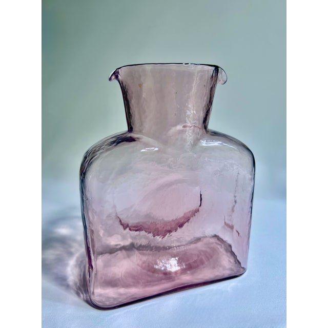 Classic American Mid Century Modern Blenko Cosmos #384 Orchid, Amethyst Art Glass Water Jug. Pitcher. Carafe. Vase....