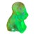 Vintage Degenhart “Pooch” Dog Figurine in Peach Opalescent Glass – Uv Reactive Glowing For Sale