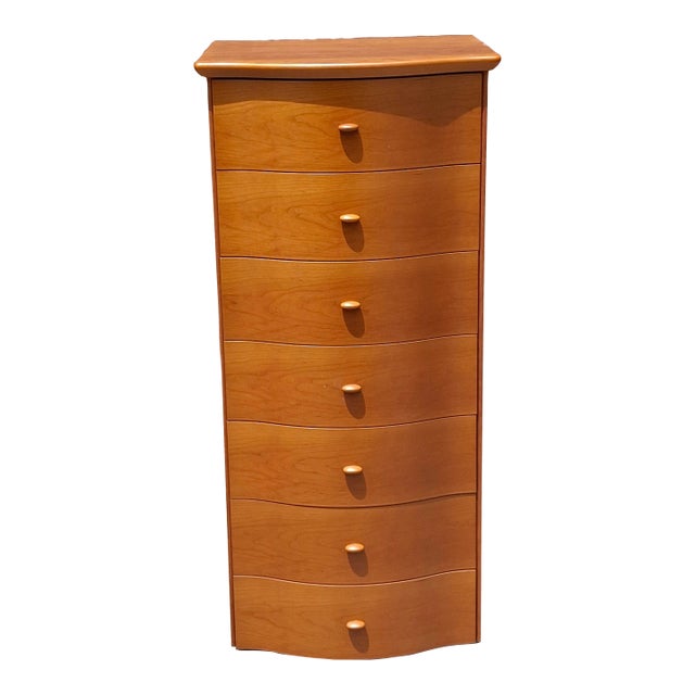 Late 20th Century Scandinavian Modern Style Italian Cherry Osiery Lingerie Chest of Drawers For Sale