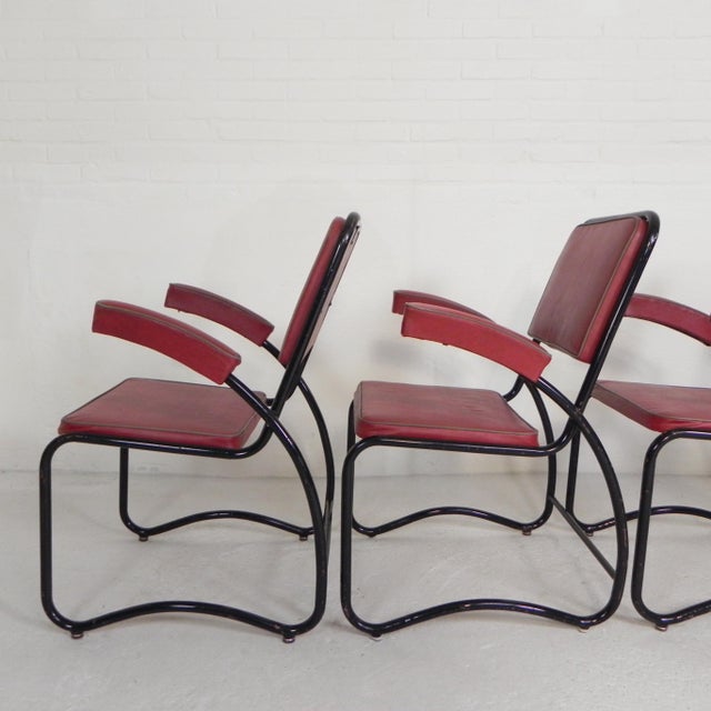 Bauhaus Armchairs and Coffee Table with Tubular Frame, 1950s, Set of 5 For Sale - Image 12 of 18
