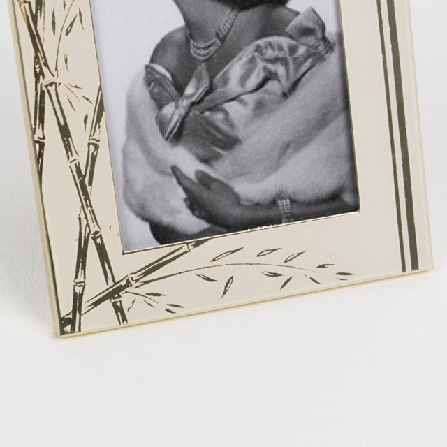 Umberto Mascagni White and Gilt Aluminum Picture Frame, Italy 1970s For Sale - Image 9 of 10